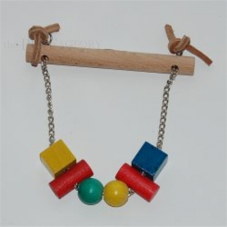 Papageienspielzeug mit Leder